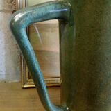 Green emailed sandstone teapot