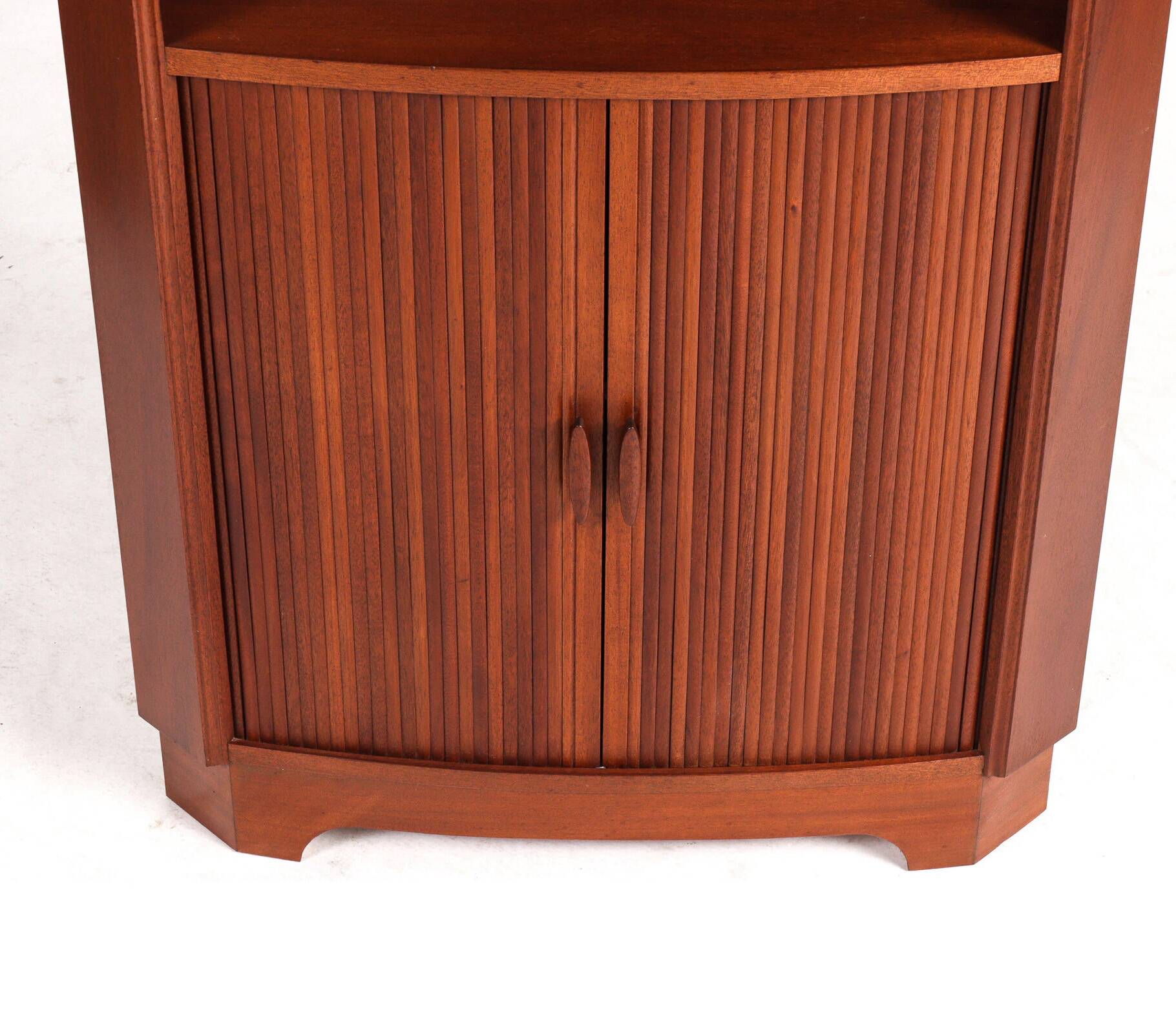Danish vintage corner cabinet with tambour doors, 1960s