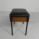 Aristo teak wooden sewing supplies stool, piano stool, 1960s