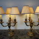 Pair of electrified candlesticks gilded bronze