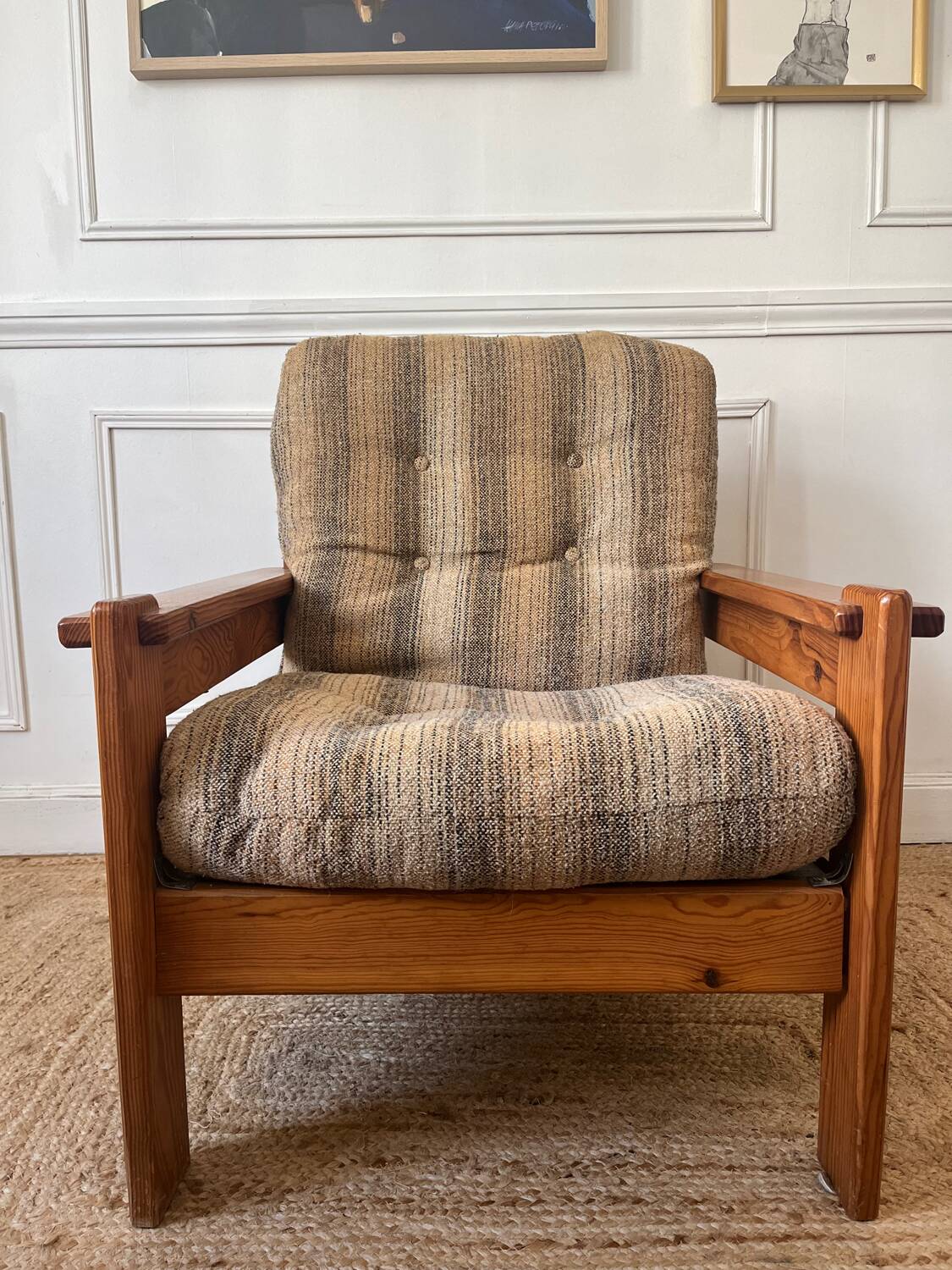 Fauteuil en pin vintage 70/80