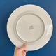Set of 8 large Guy Degrenne flat plates, vintage green pareo model