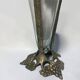 Antique Art Nouveau vase in patinated bronze metal with removable glass.