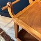 Vintage wooden trolley on wheels