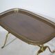 Regency Brass and Teak Bar Side Table with Removable Tray, 1960s