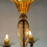 Venetian chandelier in mordoré murano glass by venini circa 1940