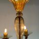 Venetian chandelier in mordoré murano glass by venini circa 1940