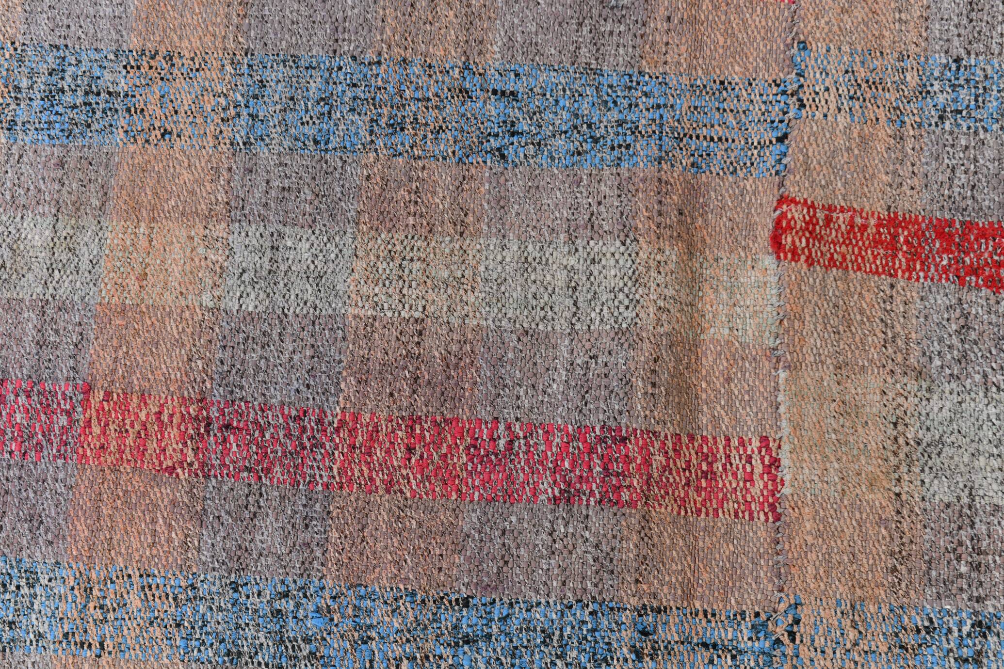 5x8 Shades Of Multicolor Handmade Kilim Rug, 160x258Cm