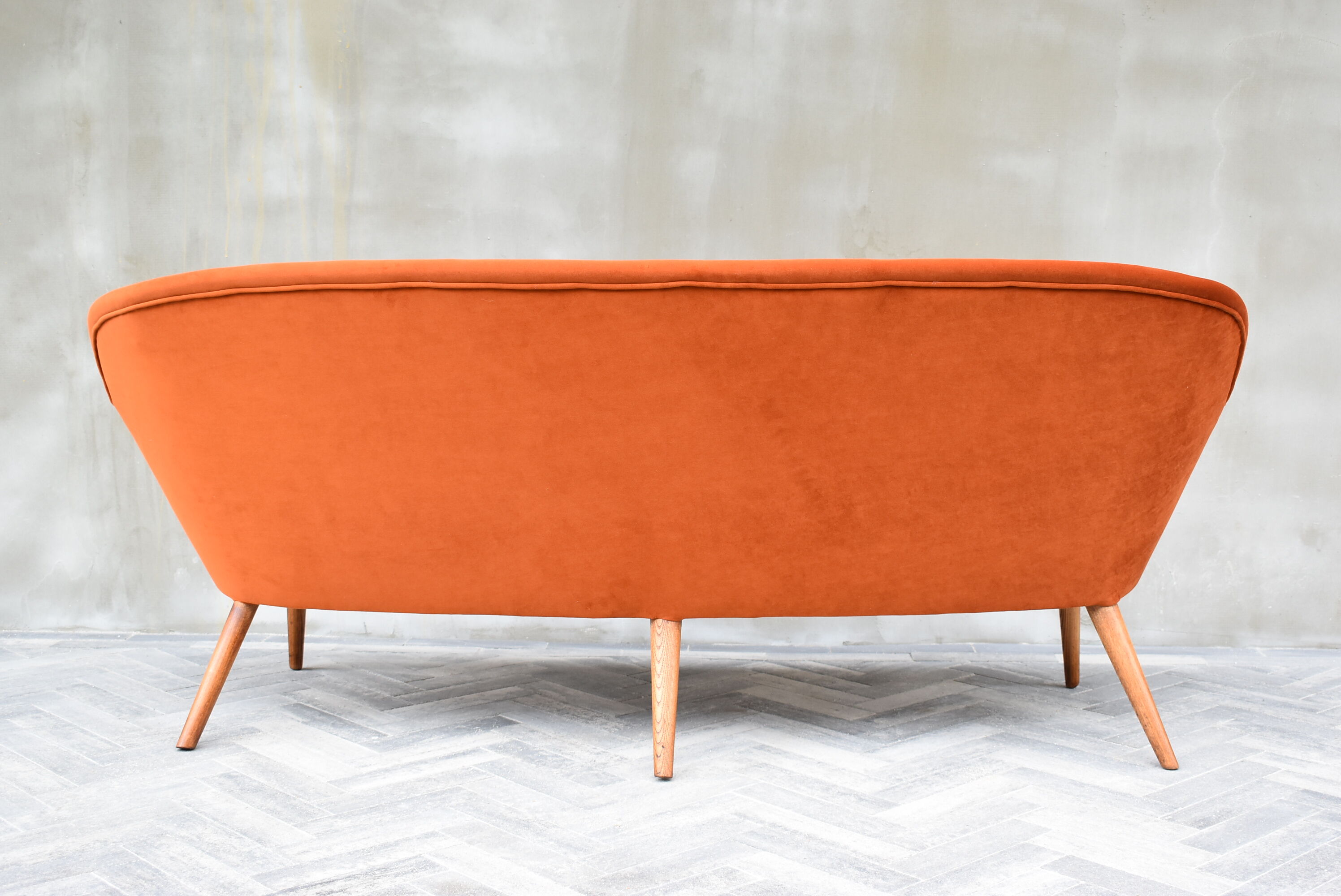 Vintage Sofa, 1960s, Russet Velvet