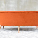 Vintage Sofa, 1960s, Russet Velvet