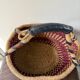 Vintage colorful woven rush ethnic basket