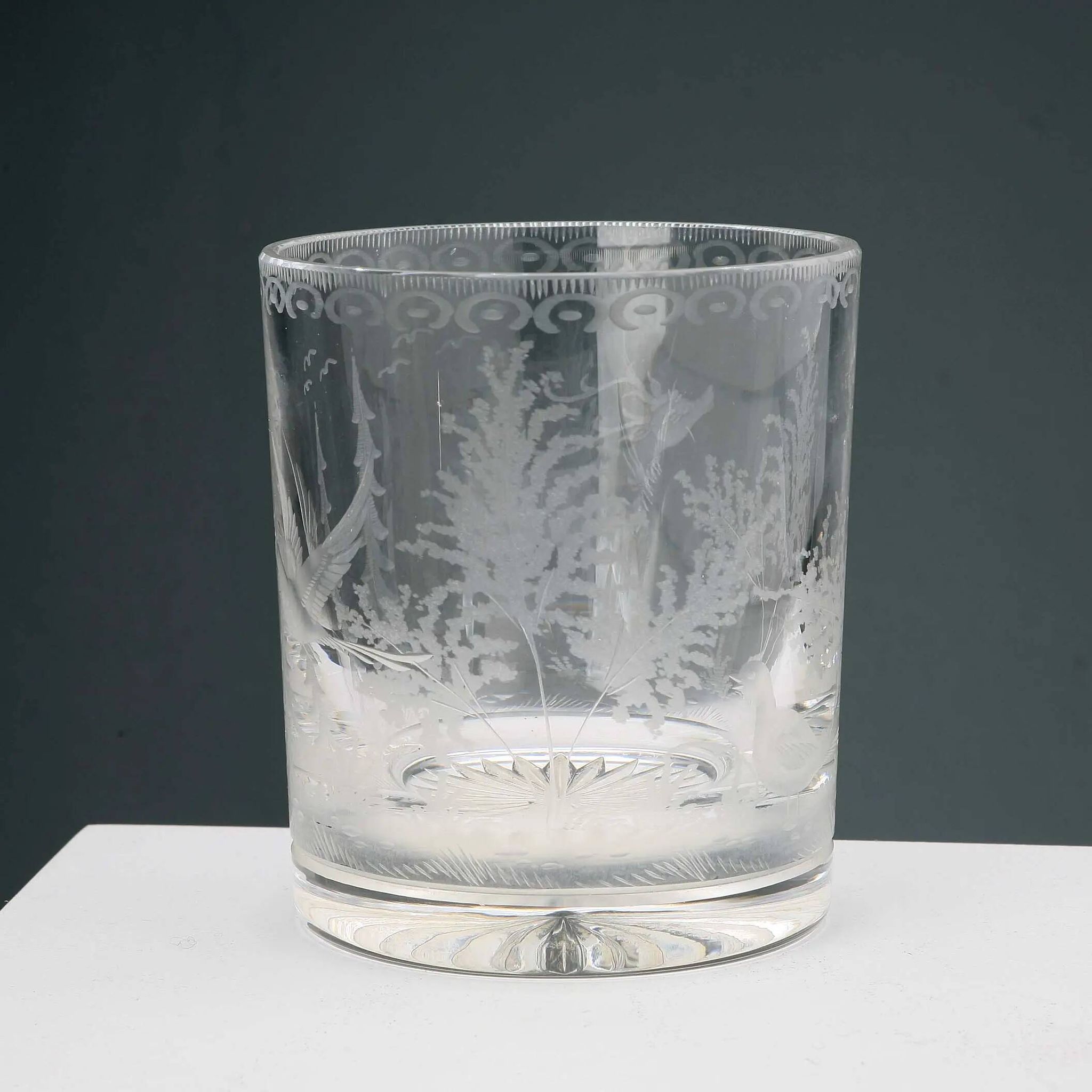 Vintage Val Saint Lambert crystal ice bucket, Belgium, 1930s-40s.