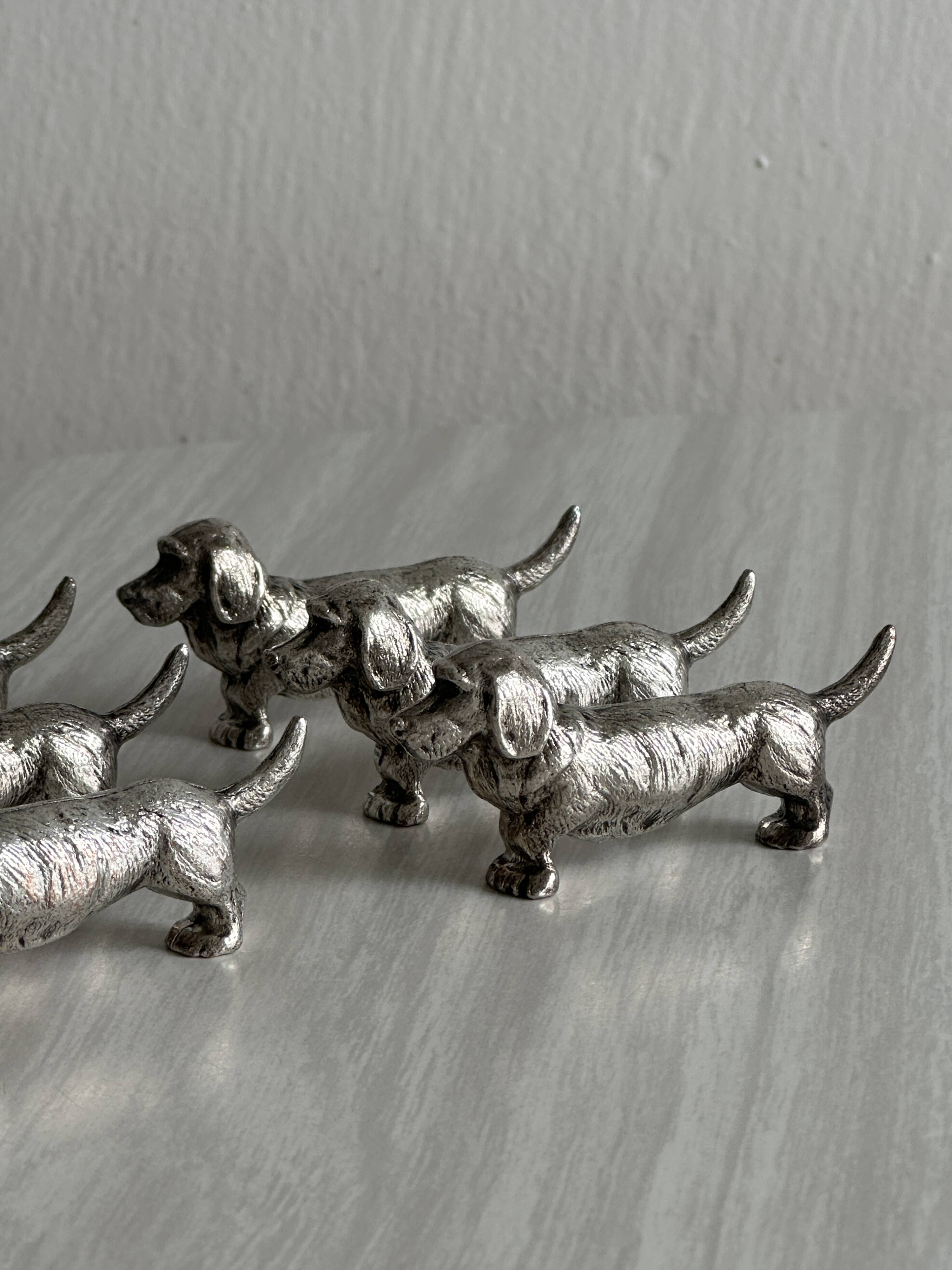 Lot de 6 porte-couteaux chien