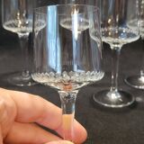 6 anciens verres à Porto en cristal taillé lances