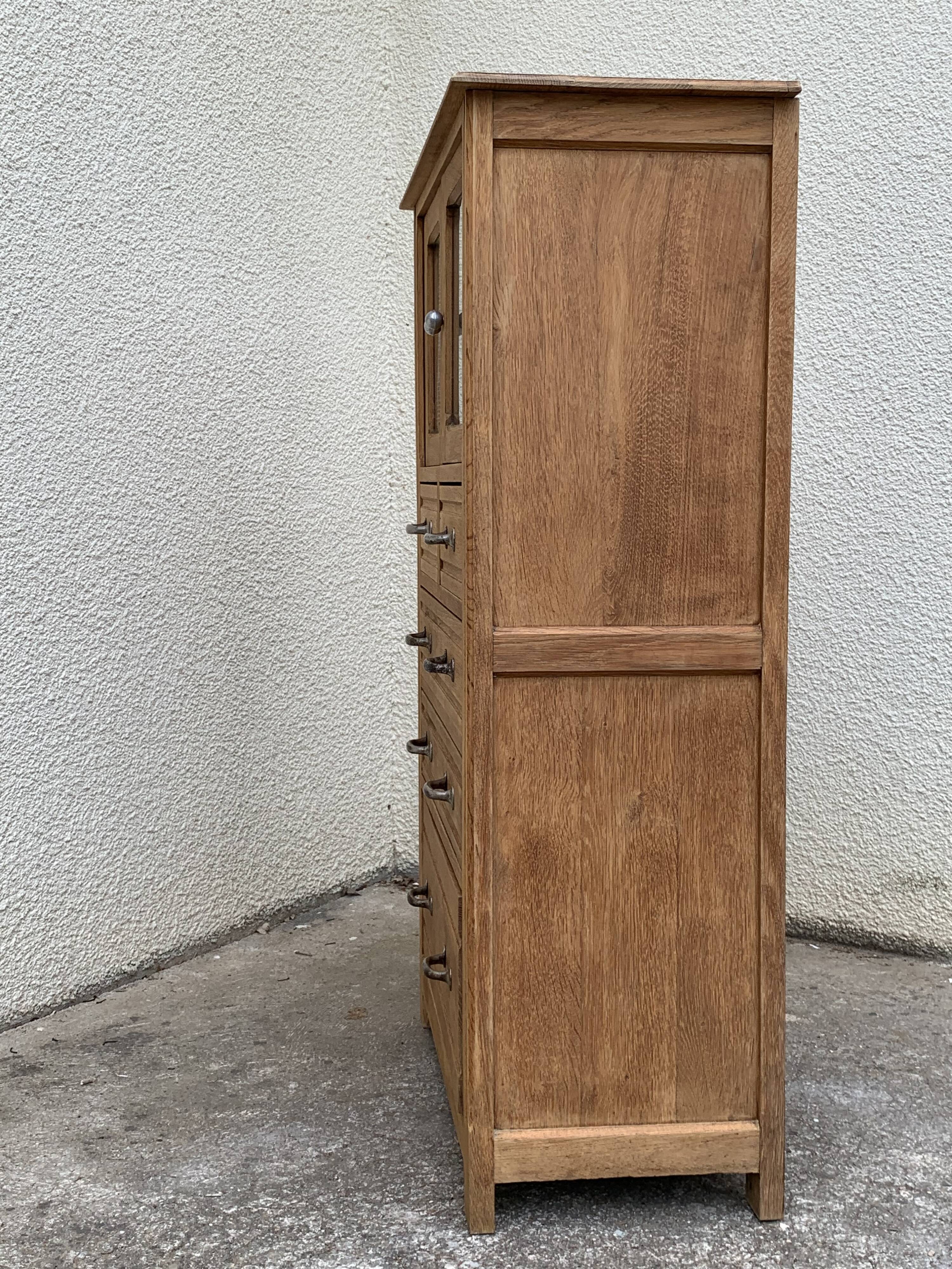 Buffet parisien vitré 1920 bois brut massif