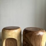 End of sofa, stool or monoxyl side table in solid suar