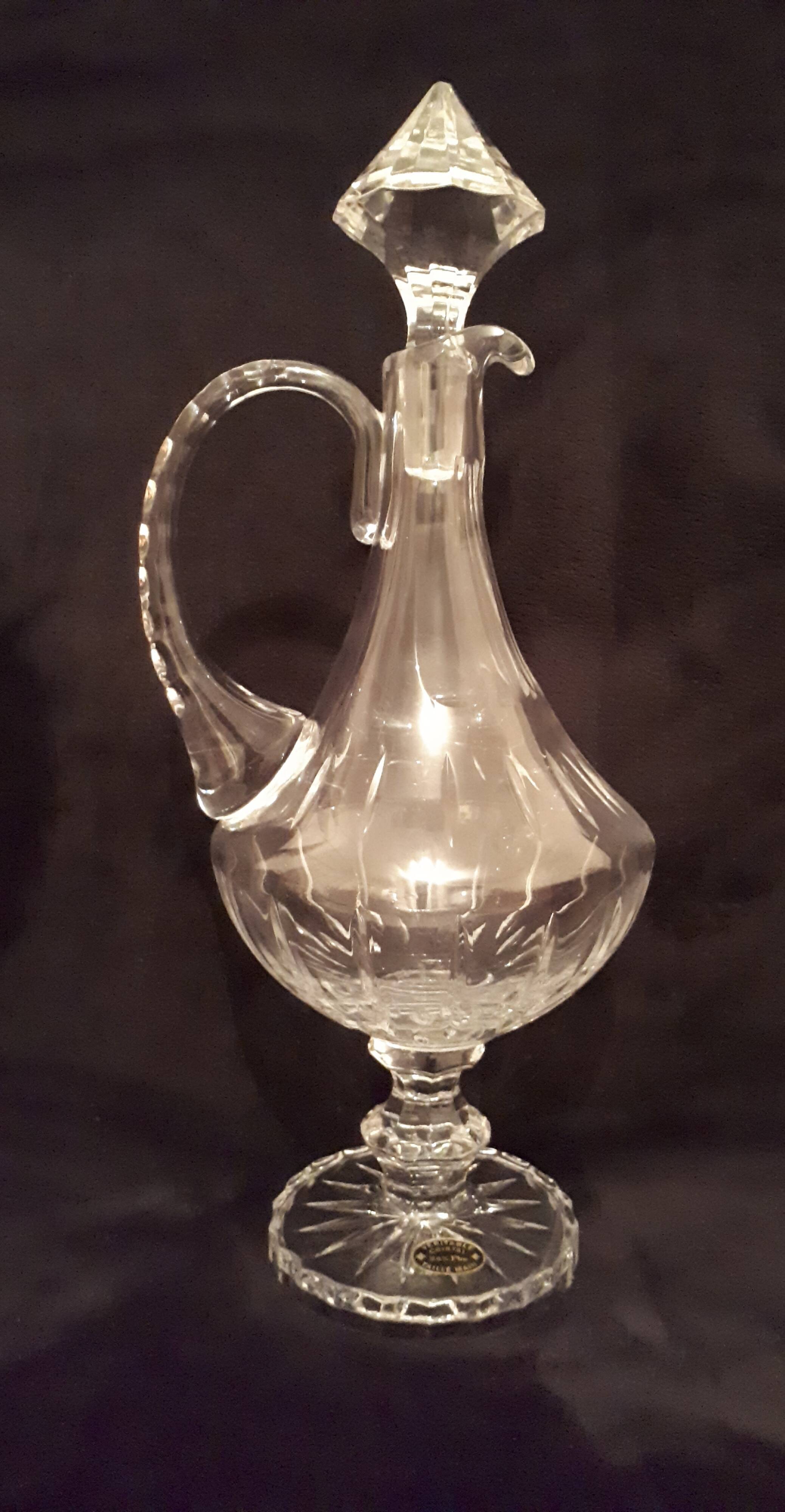 Crystal carafe on foot, vintage