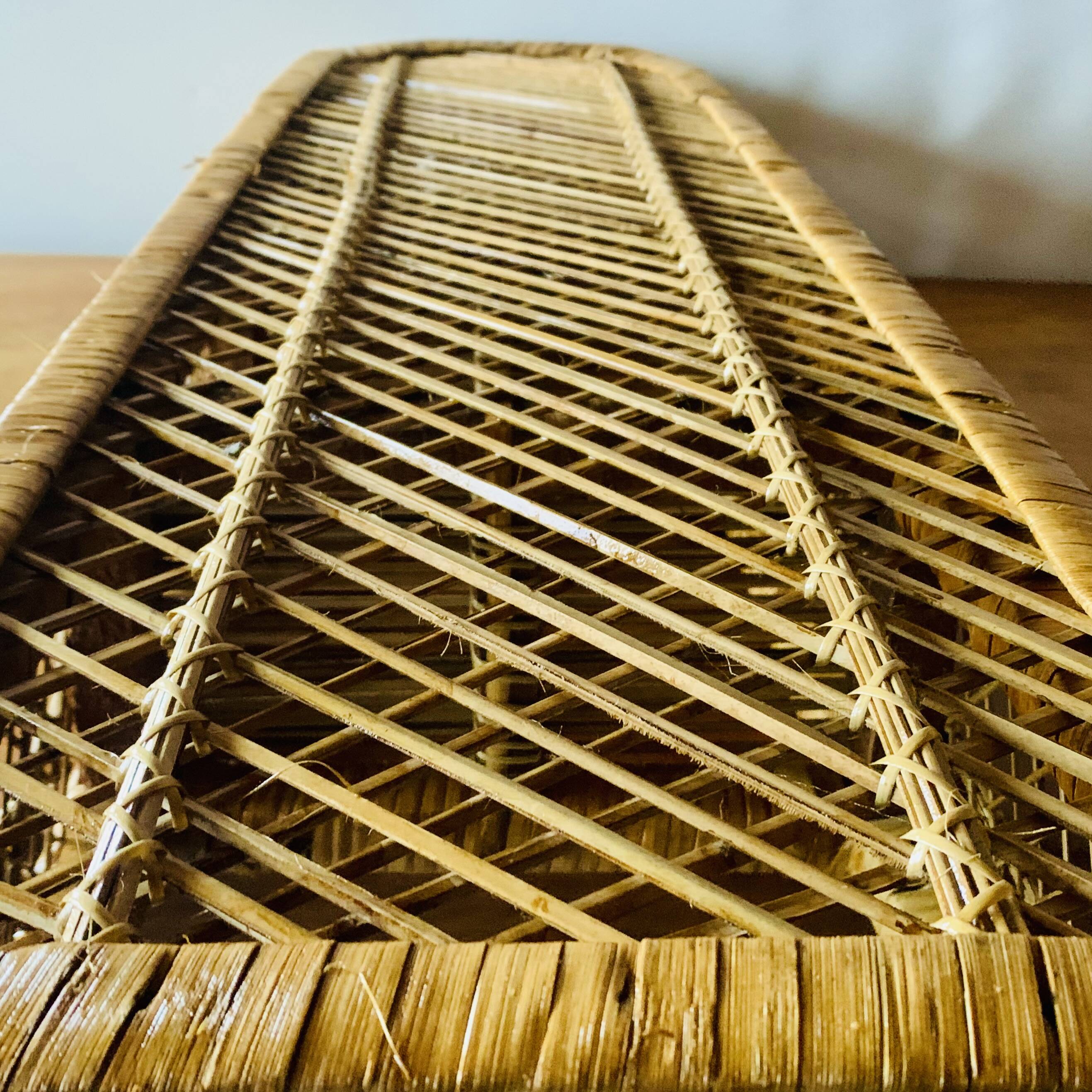 Vintage rattan and wicker shelf