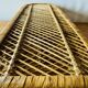 Vintage rattan and wicker shelf