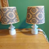 2 vintage 60's wooden bedside lamps