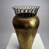 Mid-Century Hammered Brass Umbrella Stand in the style of Gio Ponti, 1950s
