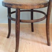 Chaise bistrot Fischel avec assise cannée vintage années 20/40