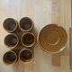 Service espresso italien vintage Tognana – grès émaillé marron