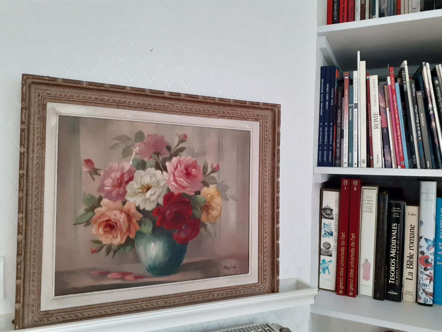 Tableau nature morte bouquet de roses