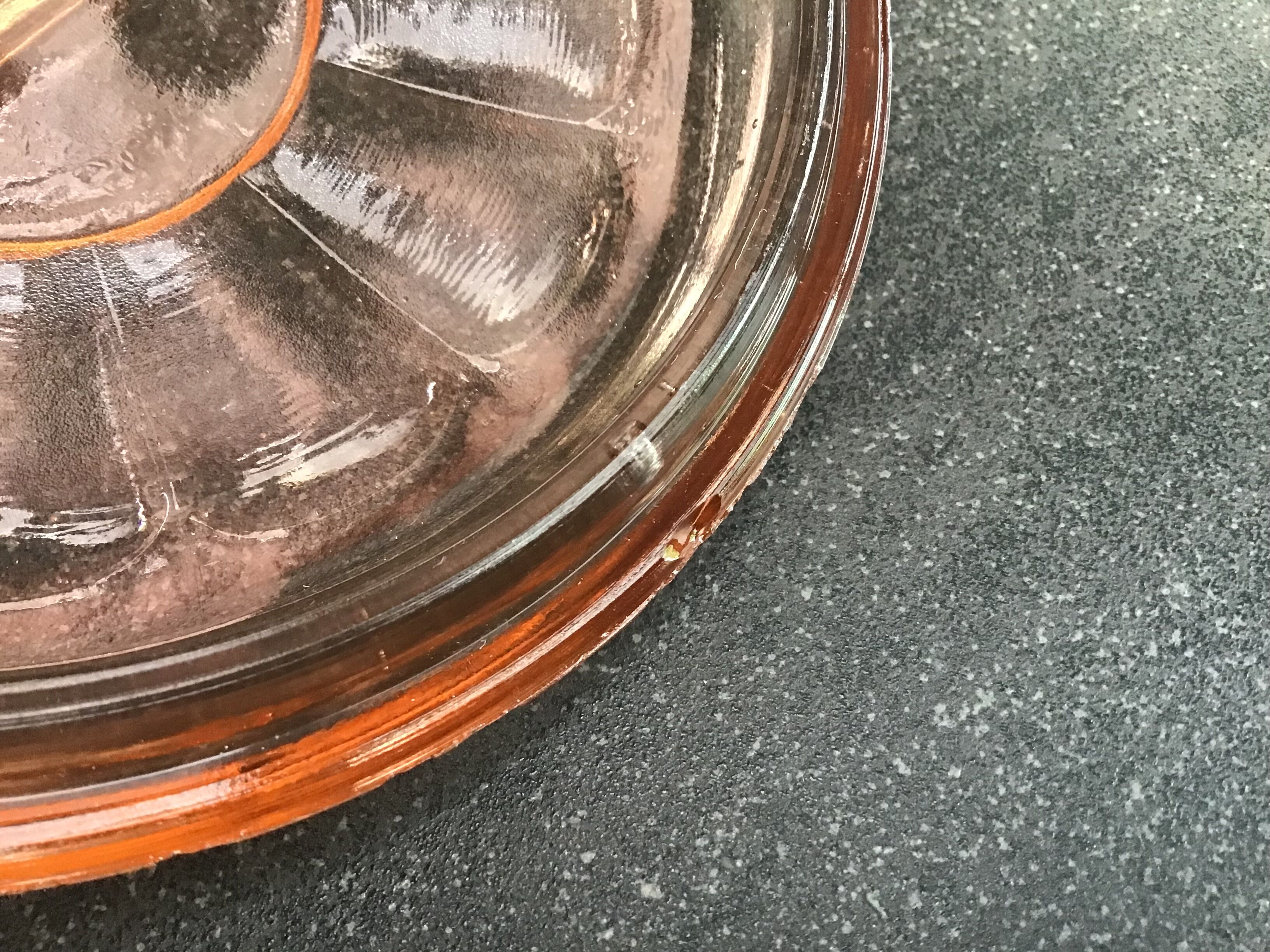Vintage pink glass candy box