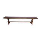 Banc chene massif 2 metres epoque 1960