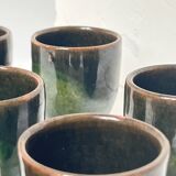 handmade ceramic service: 6-piece glazed stoneware coffee cups