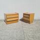 Pair of bedside tables, vintage rattan side furniture 1960