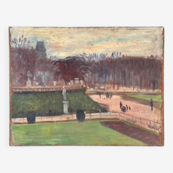 Huile sur panneau Guillot de Raffaillac - Jardin du Luxembourg 1930