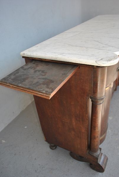 Credenza in mahogany door flame time XIX