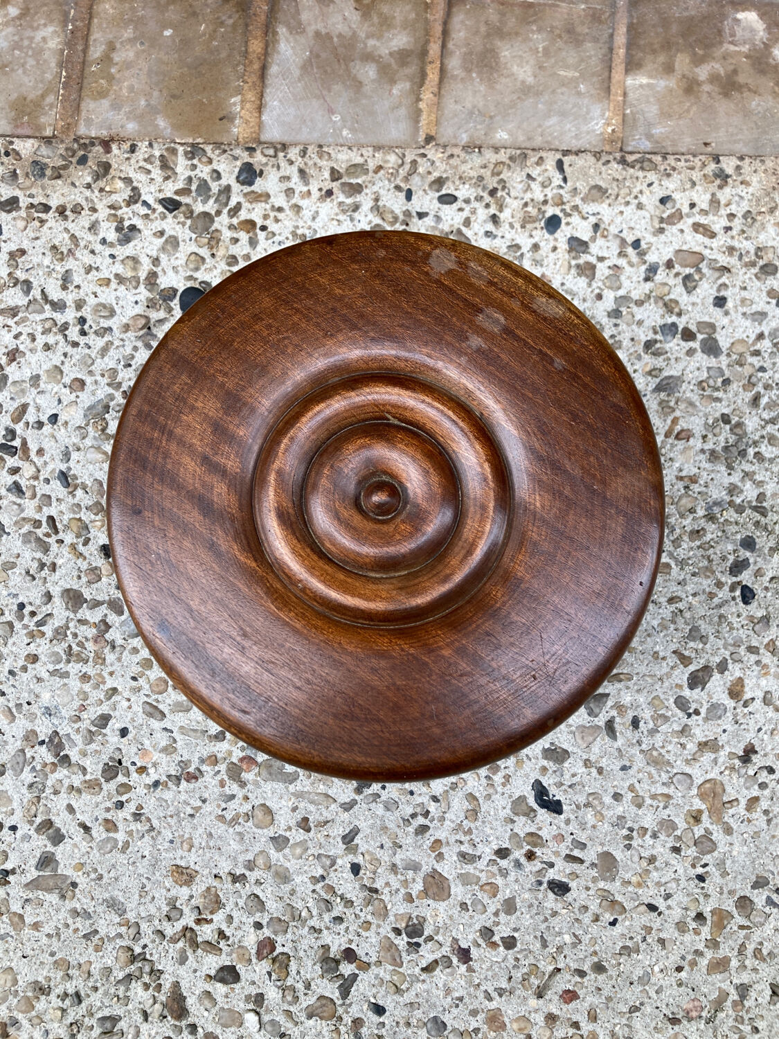 Brutalist wooden stool