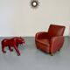 Vintage red faux leather Art Deco club chair from the 1940s/50s.