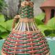 Glass and rattan carafe