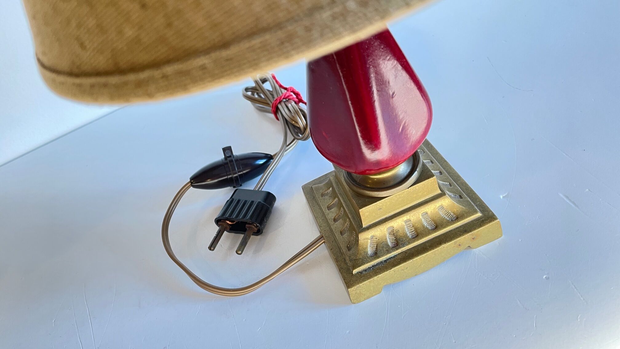 Vintage ceramic and brass lamp