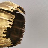 Brutalist flame-cut brass hanging lamp, by Svend Aage Holm Sørensen (SAHS)