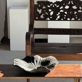 Black solid mango side table (monoxyle) with conical legs