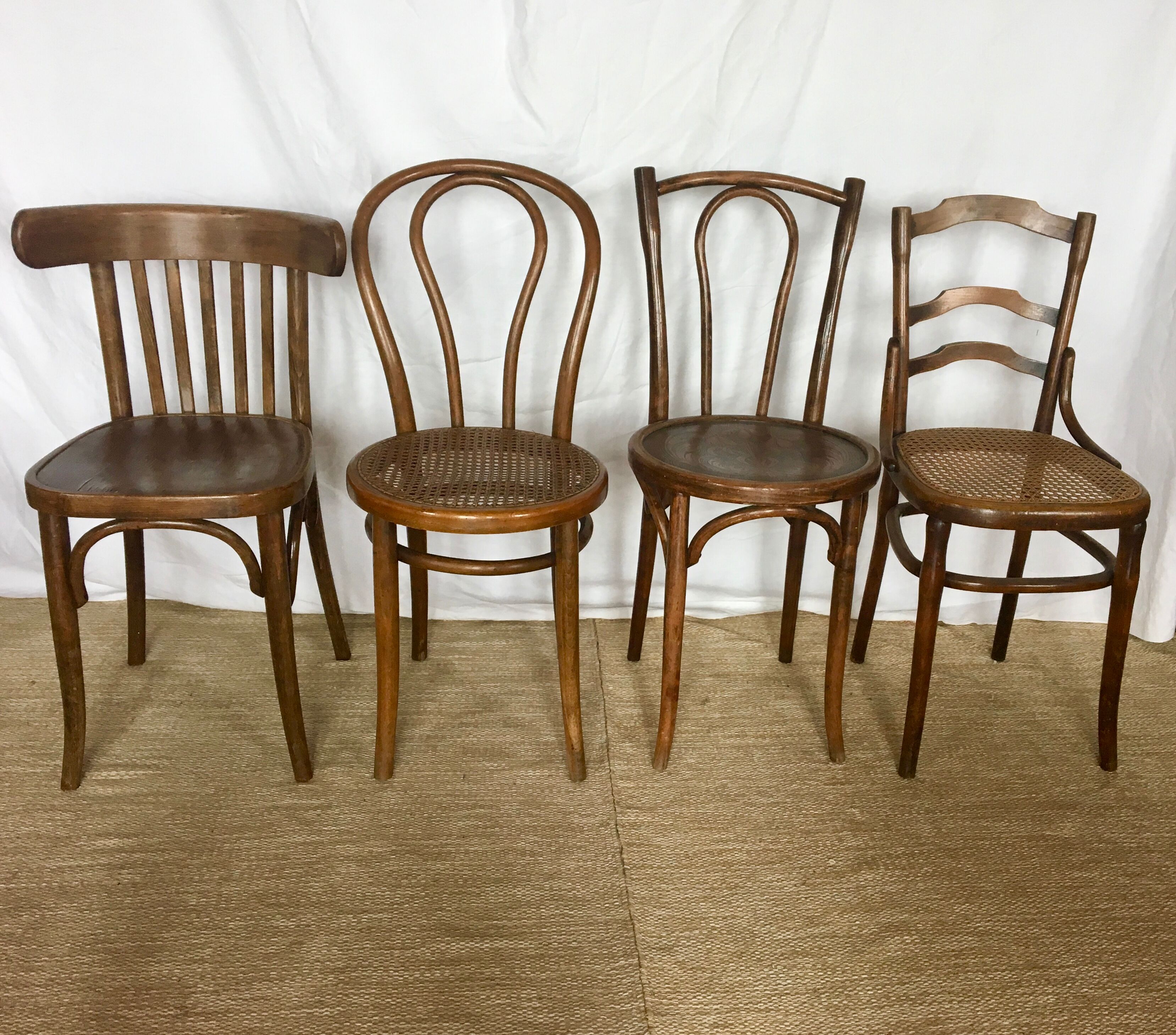Set of 5 chairs Bistro cannate early twentieth