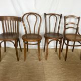 Set of 5 chairs Bistro cannate early twentieth