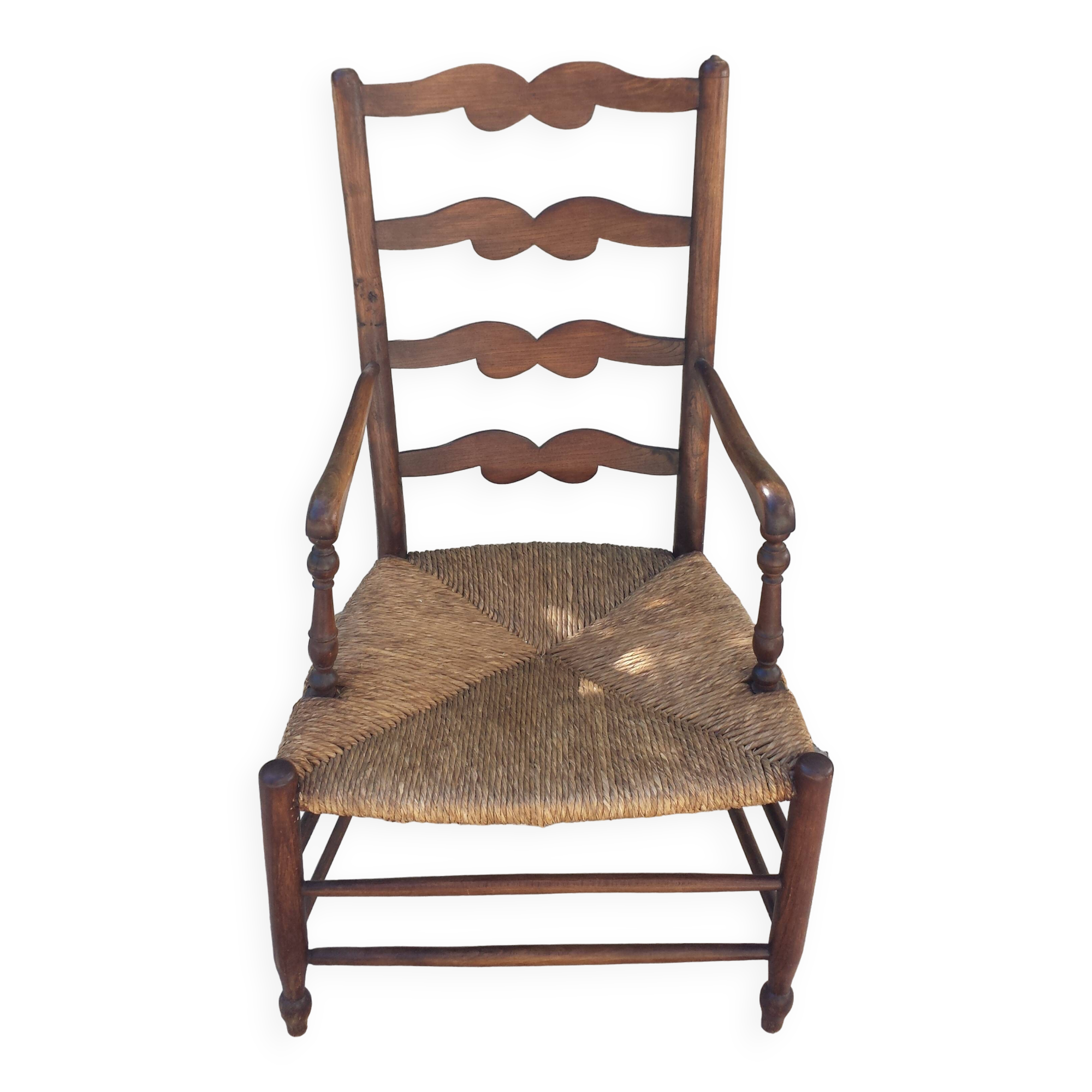 Antique Provençal Straw Armchair