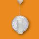 Spherical pendant light in bubbled and opaque blown glass