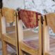 4 vintage canteen chairs in beech, 1980.