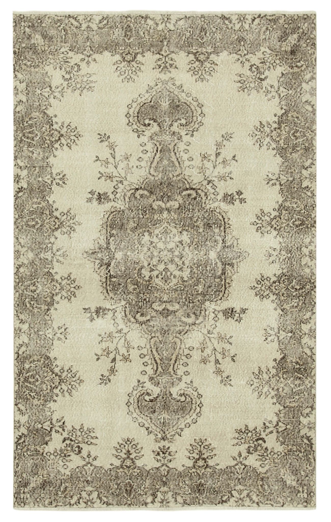 Tapis beige turc noué à la main 156 cm x 257 cm
