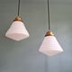 Art Deco Philips suspension in white opaline, 1930 (2 available)