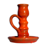 Candlestick in ceramic of Vallauris red from the 1950s