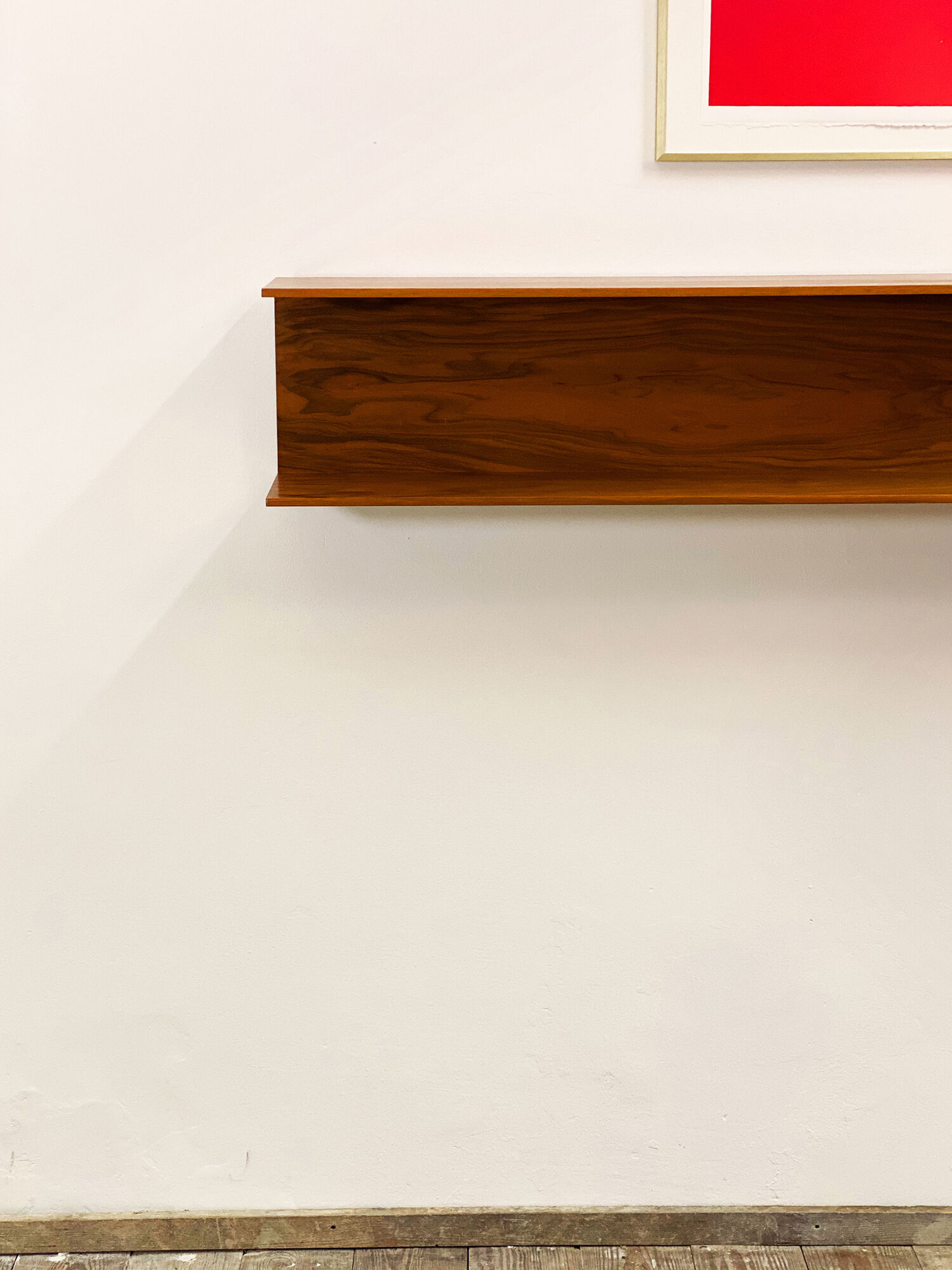 Mid-Century Modern Teak wall-mounted shelf by Walter Wirz for Wilhelm Renz, 150cm, 1960s