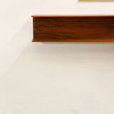 Mid-Century Modern Teak wall-mounted shelf by Walter Wirz for Wilhelm Renz, 150cm, 1960s